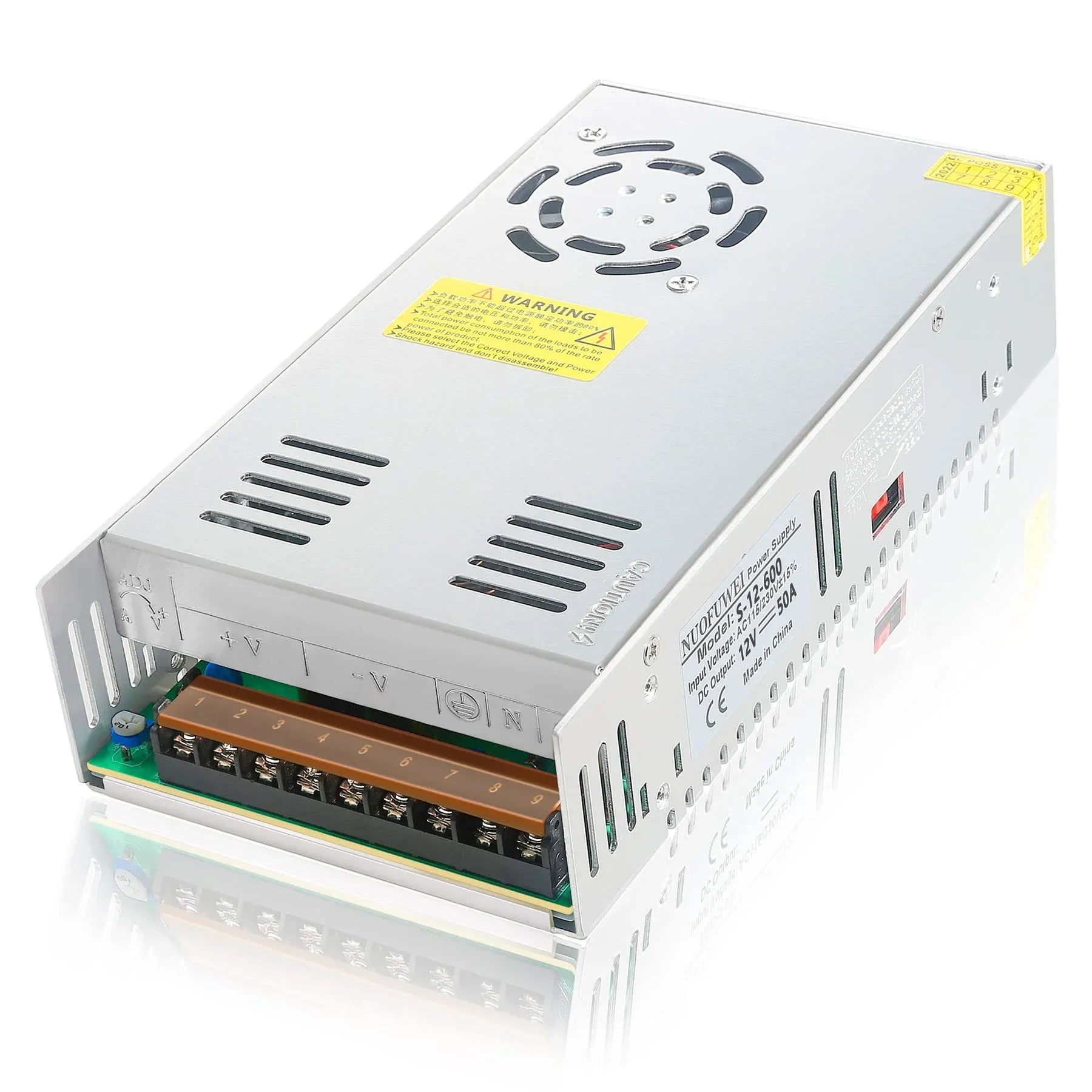 Switching Power Supply 12V 50A - Robot Pi Shop
