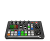 DJ controller with buttons and display on a white background