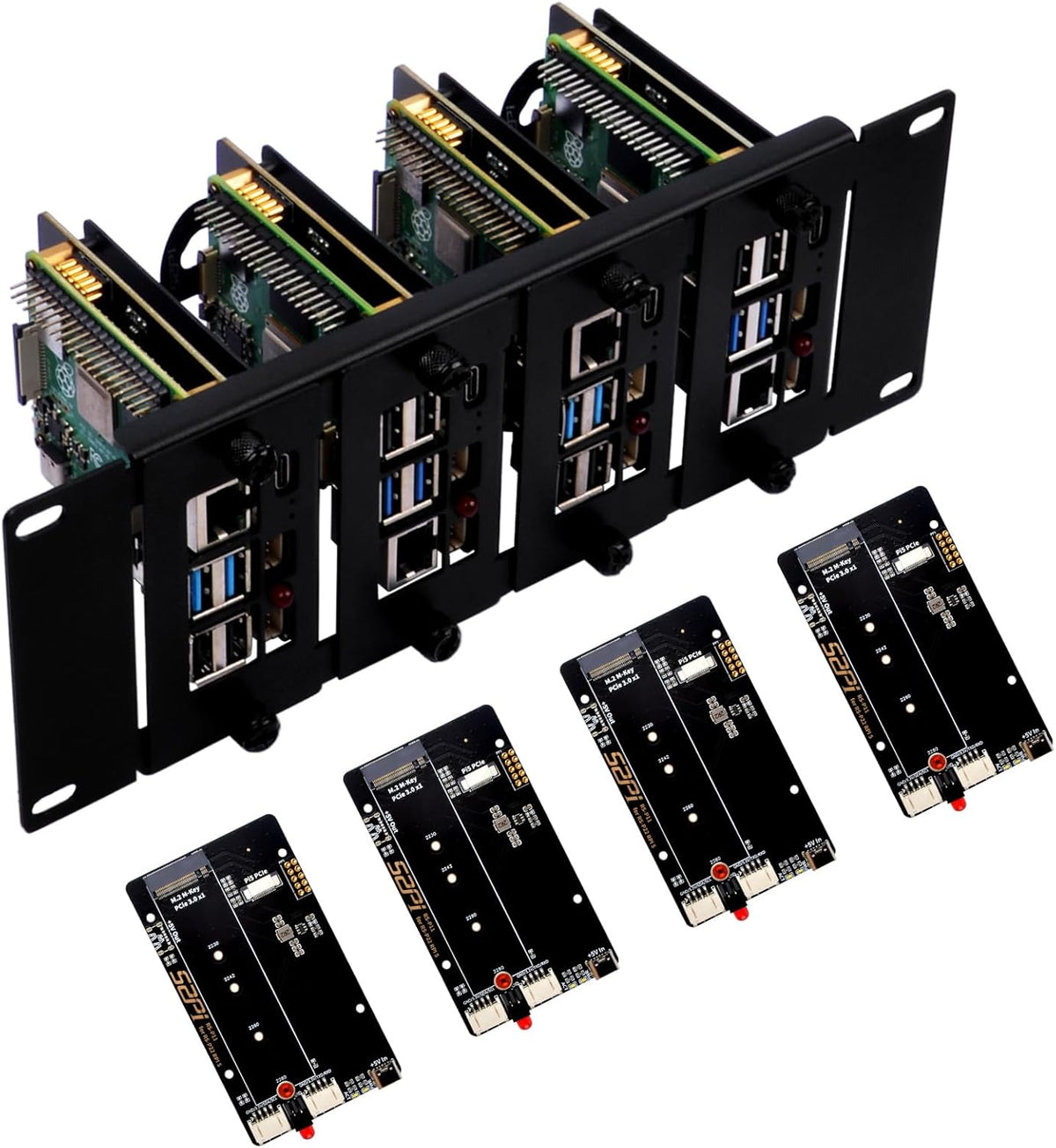 Geekpi Rack Display GeeekPi 10 Inch 2U Rack Mount for Raspberry Pi 5 – Robot Pi Shop