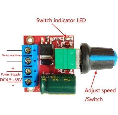 PWM DC Motor Speed Regulator - Robot Pi Shop