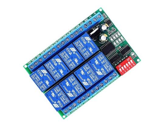 8-Channel RS485 Multifunctional Delay Relay Module DC 12V Modbus RTU Controller