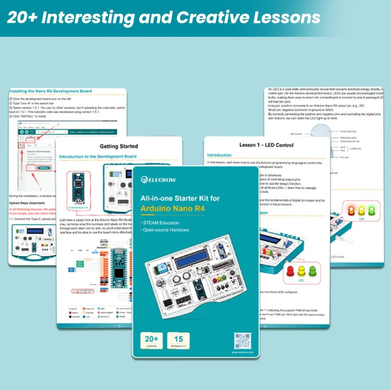 All-in-one Starter Kit for Arduino NANO R4 – Robot Pi Shop
