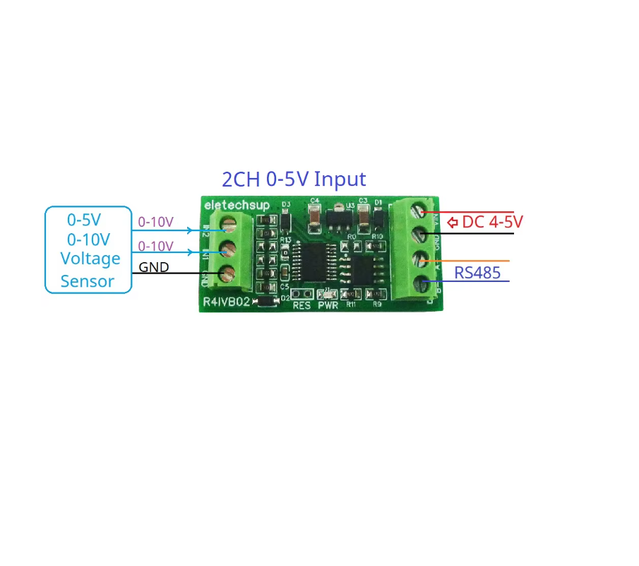 2 Channel Relay 5V IN 0-10V RS485 Modbus Collector Module – Robot Pi Shop