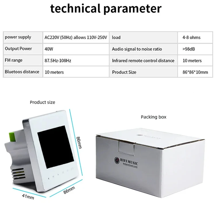 86 Bluetooth Wall Music Amplifier