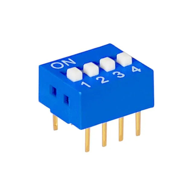 2.54mm DIP switch (SPST) 4 positions - Robot Pi Shop