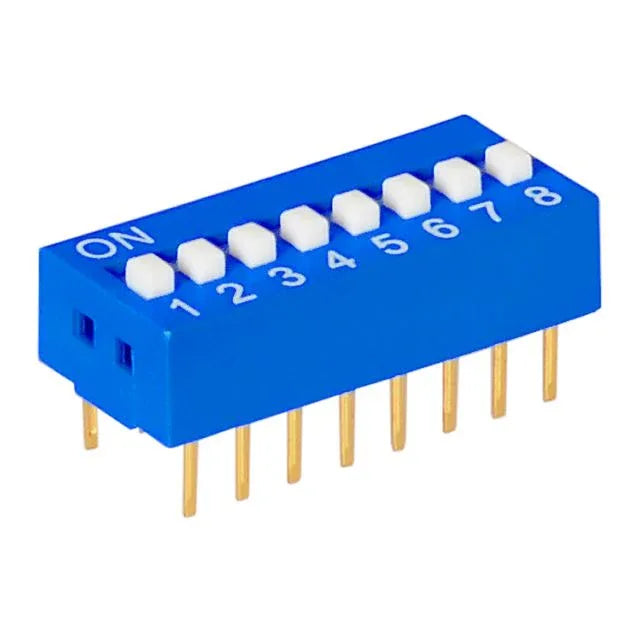 2.54mm DIP switch (SPST) 8 positions - Robot Pi Shop