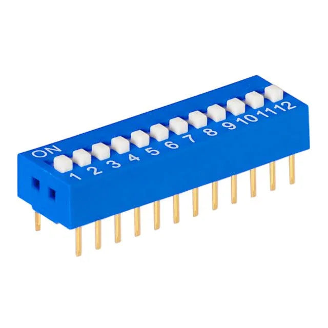 2.54mm DIP switch (SPST) 12 positions - Robot Pi Shop