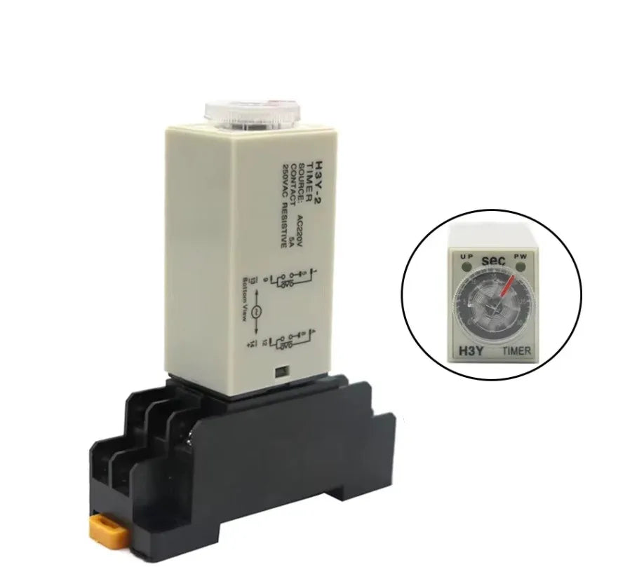 H3Y-2 Power Delay Relay 0-30s with base - Robot Pi Shop