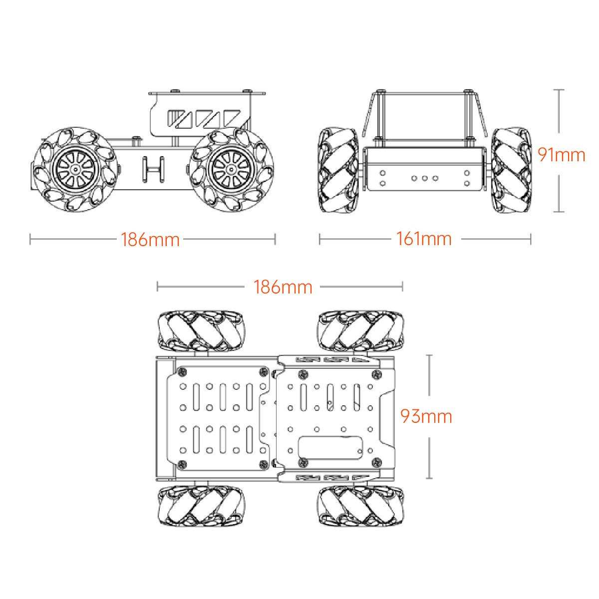 Mecanum Wheel Chassis Car Kit