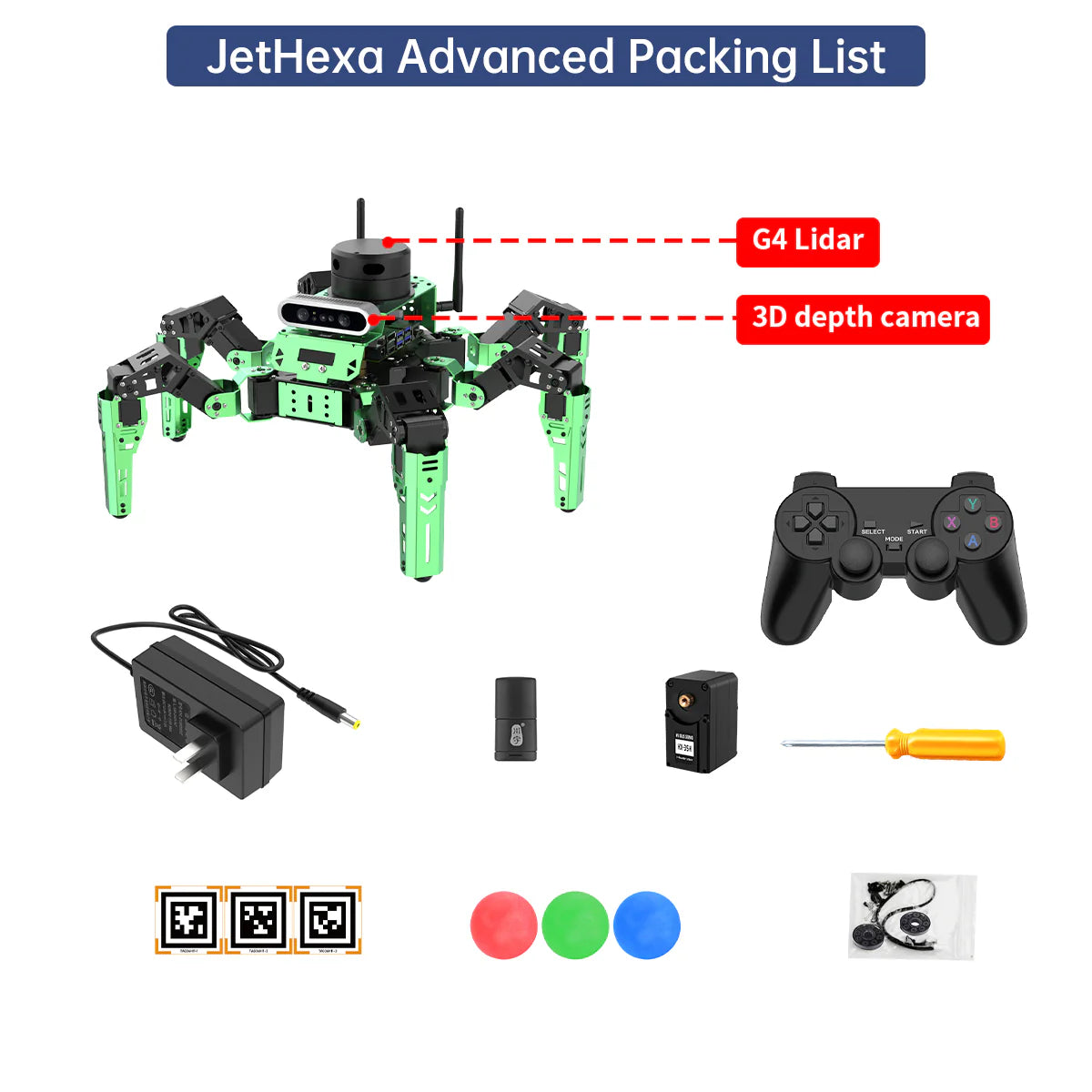 Hiwonder JetHexa ROS Hexapod Robot Kit Powered by Jetson Nano with Lidar Depth Camera Support SLAM Mapping and Navigation