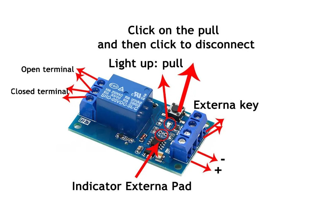 Single key bistable relay module