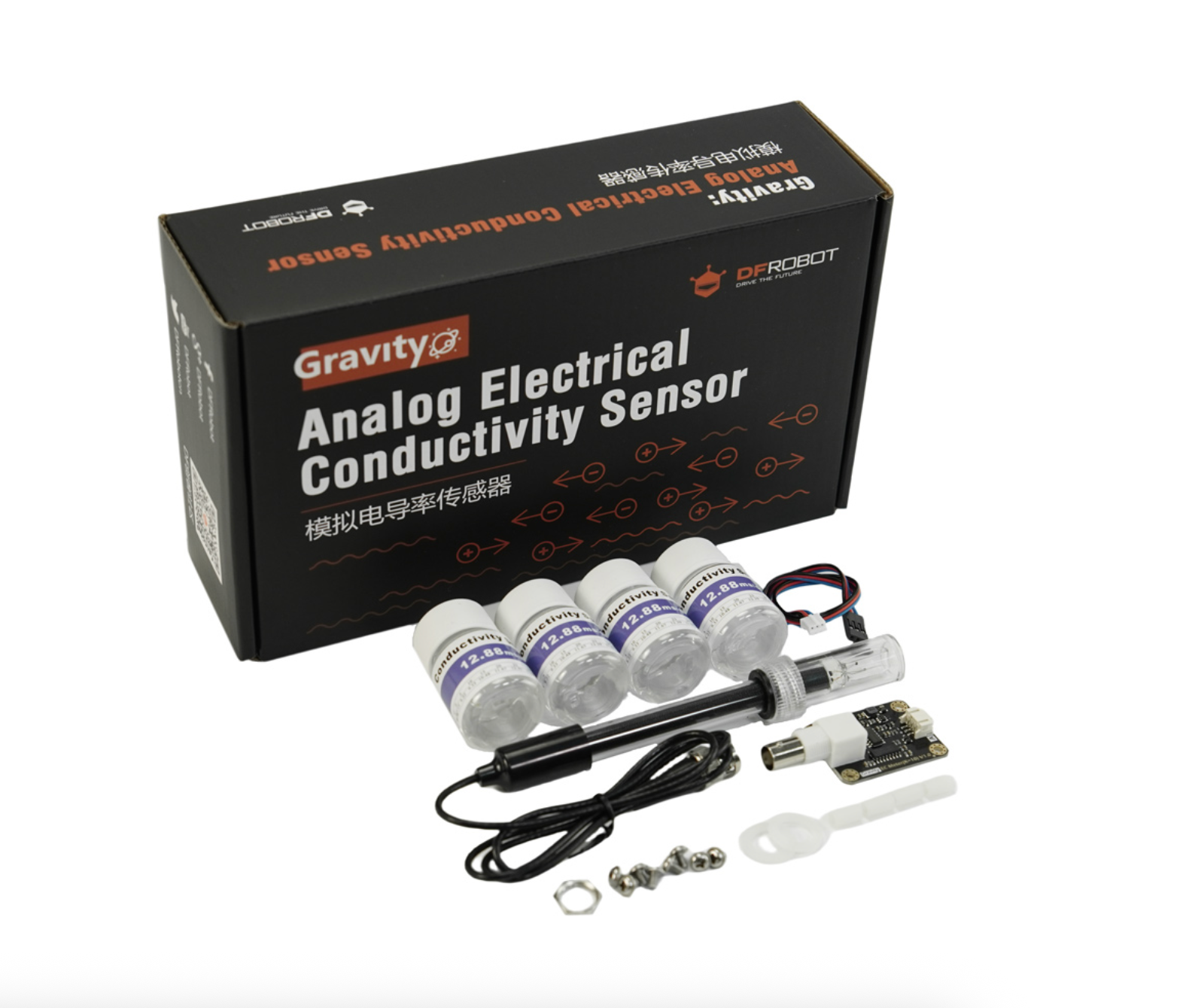 Gravity: Lab Grade Analog EC / Electrical Conductivity Sensor for Wastewater Testing (K=10)