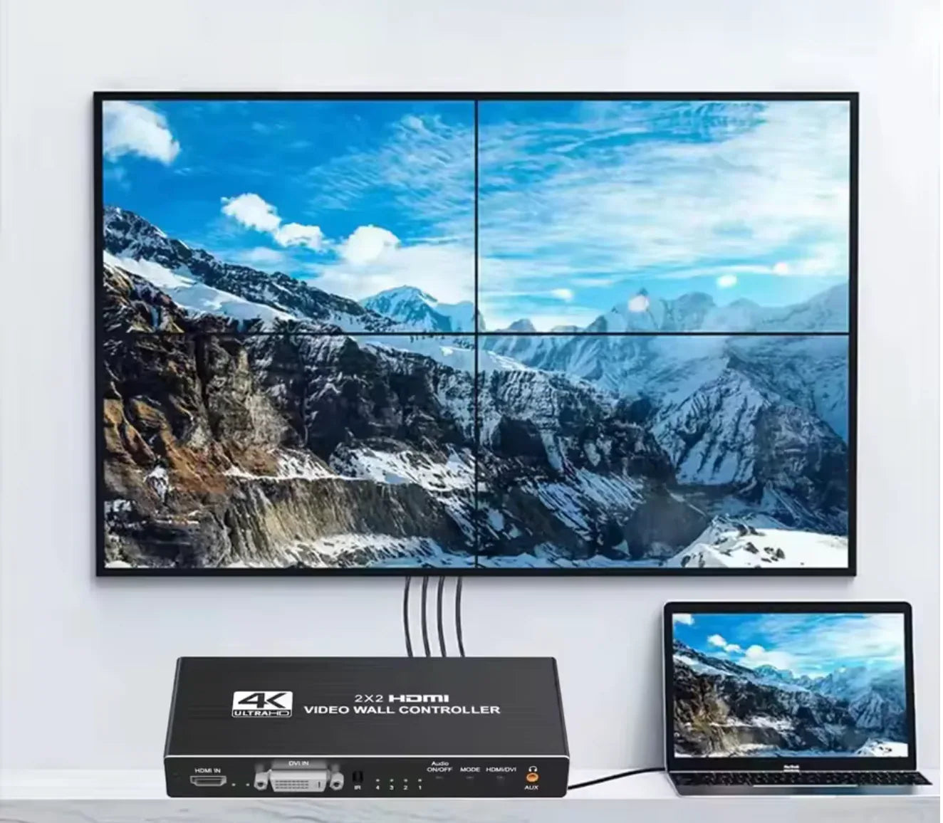 2x2 / 1x4 HDMI DVI Video Wall Controller – 1080P & 4K Input - Robot Pi Shop