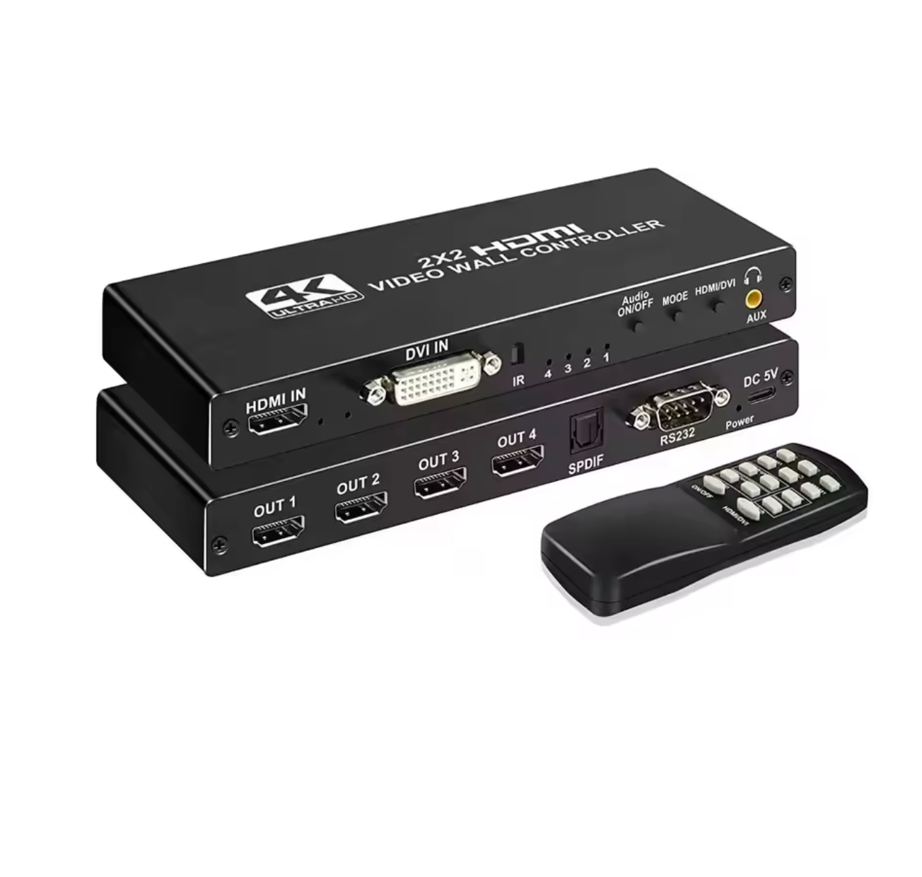 2x2 / 1x4 HDMI DVI Video Wall Controller – 1080P & 4K Input