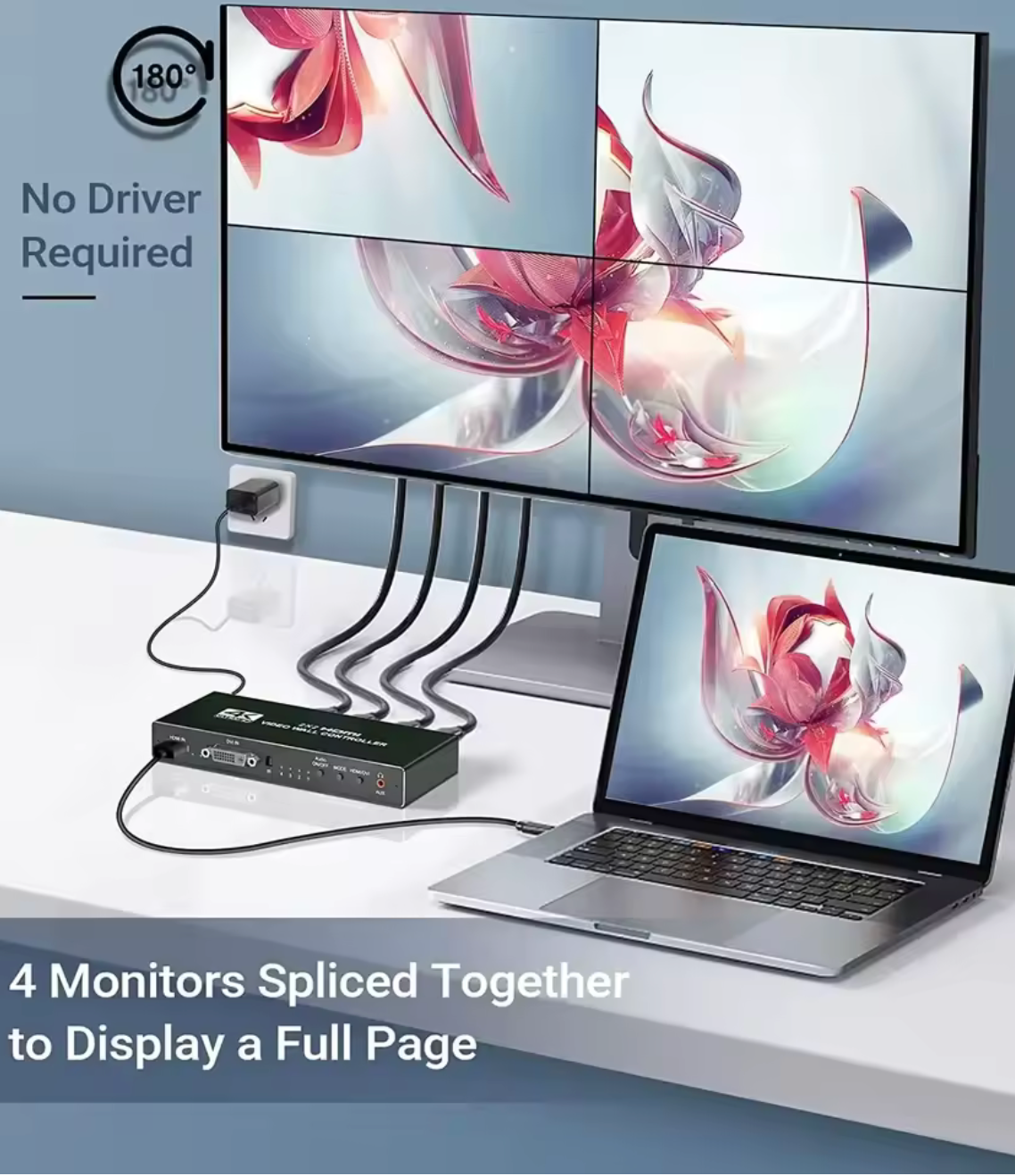 2x2 / 1x4 HDMI DVI Video Wall Controller – 1080P & 4K Input