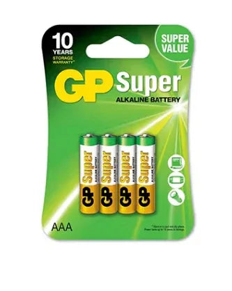 GP Battery Super Alkaline AAA 4 Batteries - Robot Pi Shop