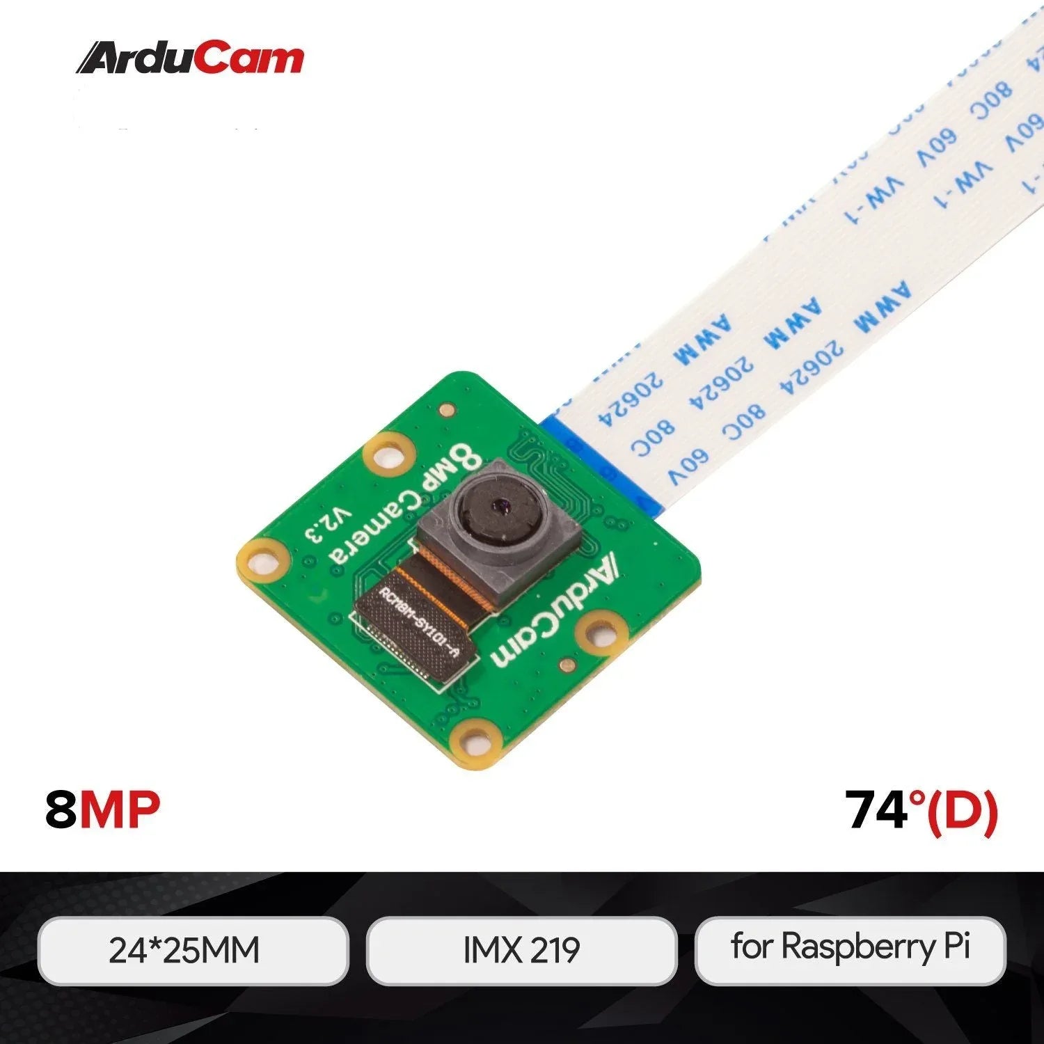 Arducam IMX219 Visible Light Fixed Focus Camera Module - Robot Pi Shop