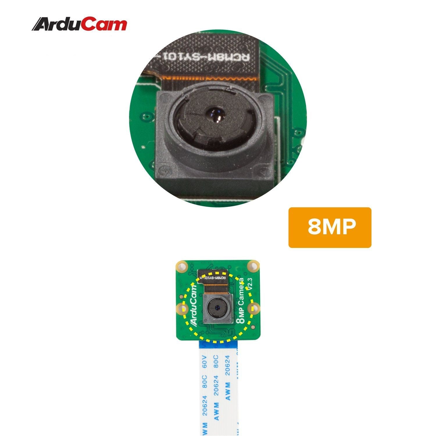 Arducam IMX219 Visible Light Fixed Focus Camera Module