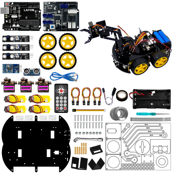 Mechanical 4WD Robot Arm Car Kit