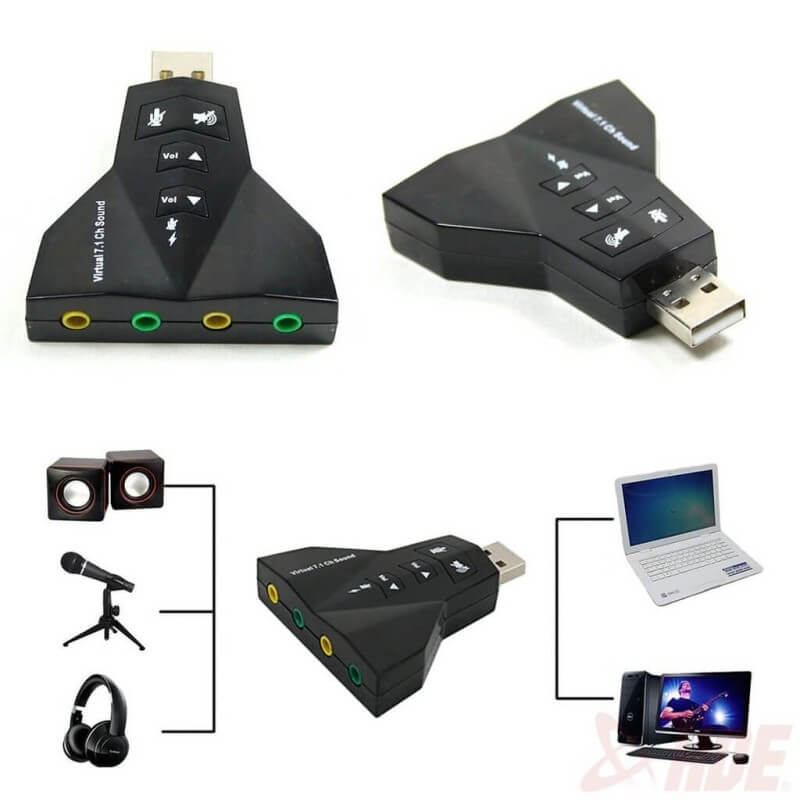 Board-X Sound Card Usb External 7.1 Channel 2 inputs