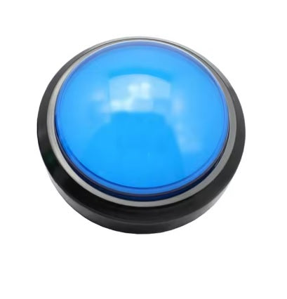 100mm round Self-Reset Button Blue