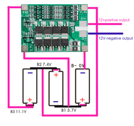 Battery Protection Board BMS 3S 12V 40A