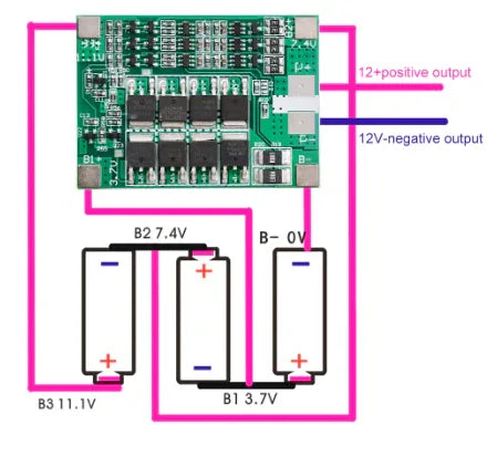 Battery Protection Board BMS 3S 12V 40A - Robot Pi Shop