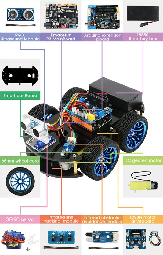 Make Fun Arduino Robot 4WD Car