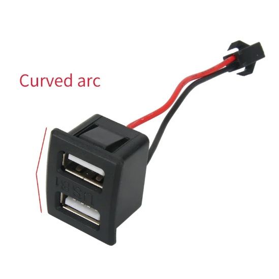 Dual USB Charging Curved Socket