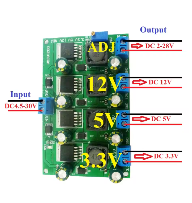 4 X Power Module 4 Channels Multiple Switching Power Supply Module – Robot Pi Shop