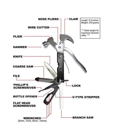 TAC TOOL Stainless Steel 18-in-1 Multitool