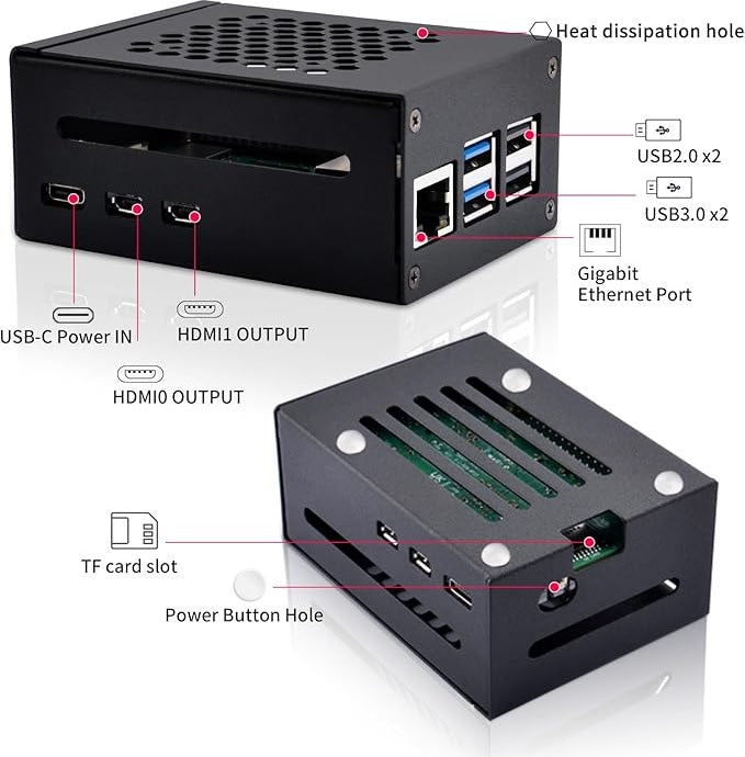 Box Cho Raspberry Pi 5 GeeekPi Metal Case for Raspberry Pi 5 – Robot Pi Shop