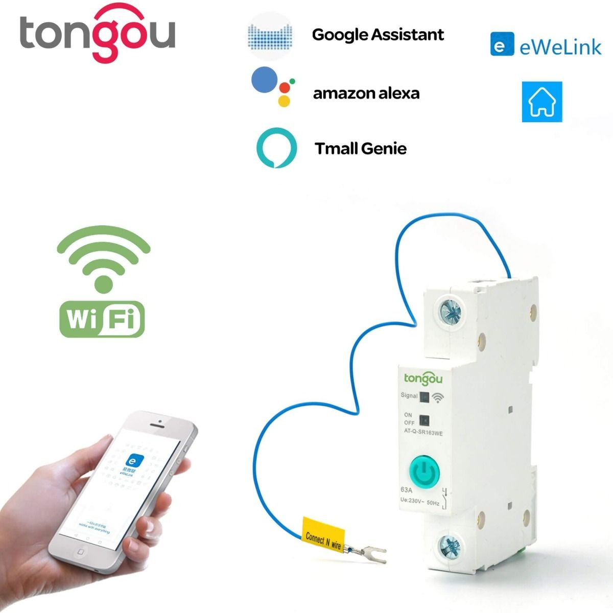 63A DIN Rail WiFi Circuit Breaker