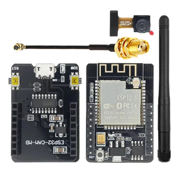 ESP32-CAM + ESP32-CAM-MB + 2.4G Omni Antenna