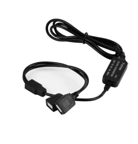 12V to 5V 3A 15W Double USB DC-DC Cable - Robot Pi Shop
