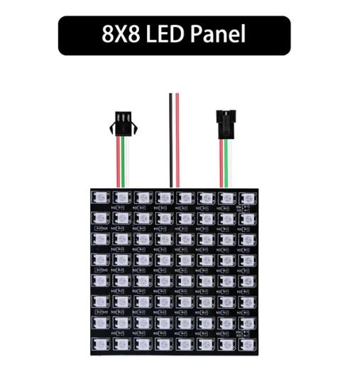 WS2812B Digital LED Flexible Individually Addressable Panel Light 8x8