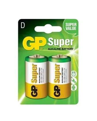 GP Super Alkaline Battery D Pack of 2 - Robot Pi Shop