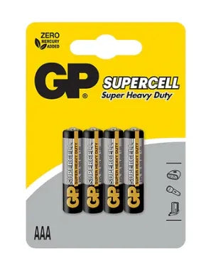 GP Supercell AAA 4 Batteries - Robot Pi Shop