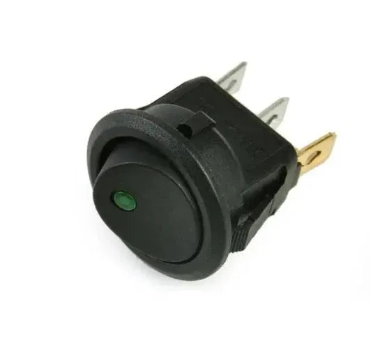 SPST 12V Round Dot Lighted Rocker Switch Toggle - Robot Pi Shop
