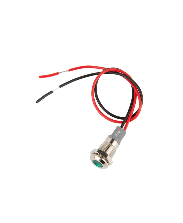 10-24V 8mm LED Metal Indicator Light Green