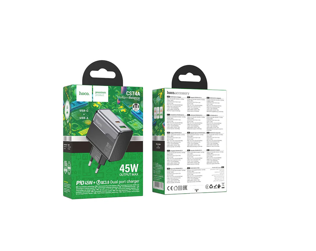 HOCO Dual Charger USB-C and USB-A - Robot Pi Shop