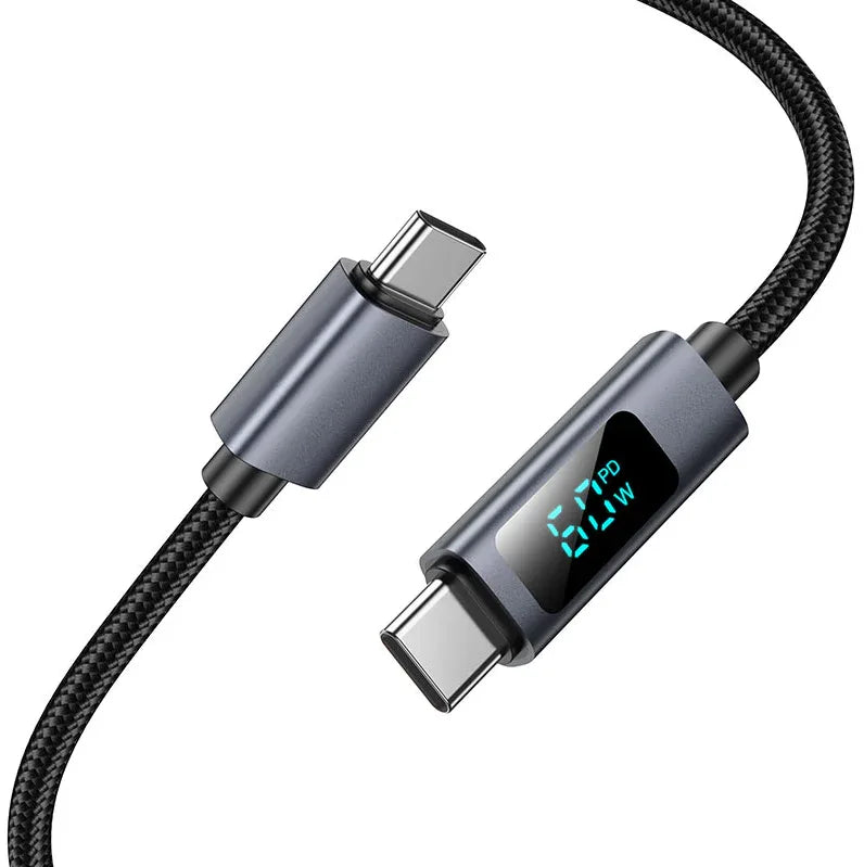 HOCO Type-C to Type-C Cable with Display 1m - Robot Pi Shop