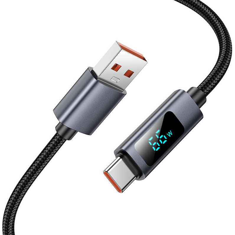 HOCO USB-A to Type-C Cable with Display 1m