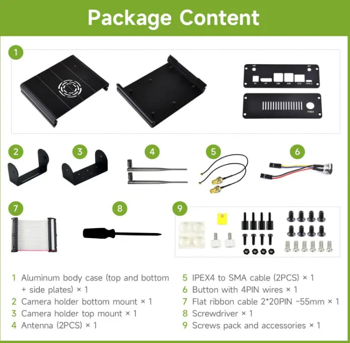 Aluminum Alloy Case for Jetson Orin, with Camera Holder - Robot Pi Shop