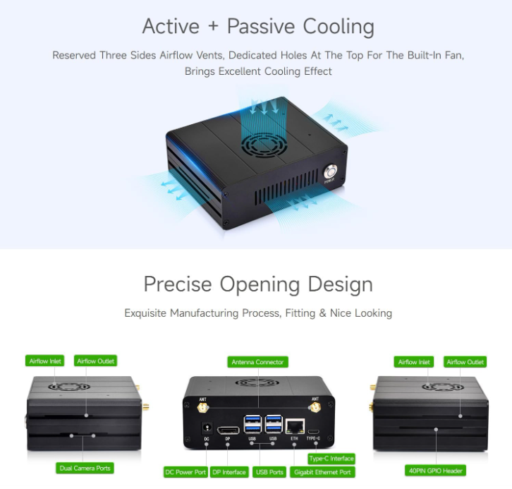 Aluminum Alloy Case for Jetson Orin, with Camera Holder