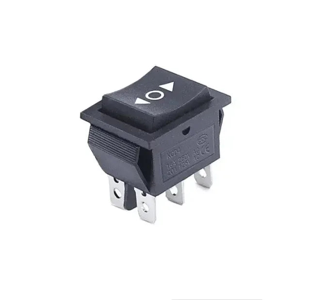 KCD4 6 Pin Black Rocker Switch - Robot Pi Shop