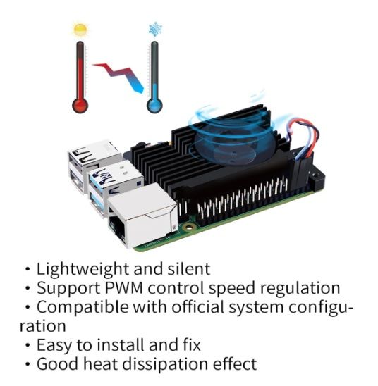 Lite Heatsink with PWM fan for Raspberry Pi 4B