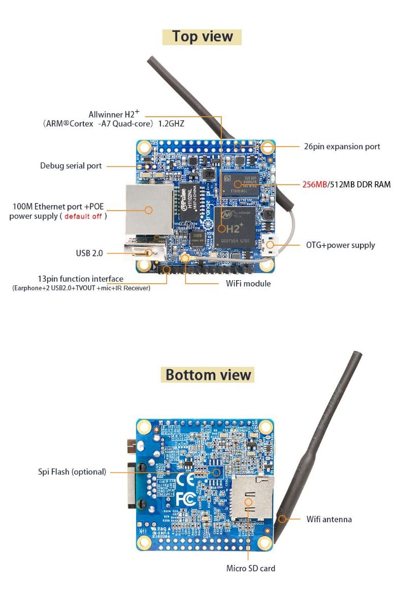 Orange Pi Zero H2+ Quad Core