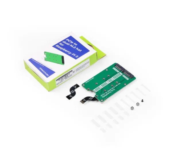 PCIe2.0 to dual M.2 hat for Raspberry Pi 5 - Robot Pi Shop