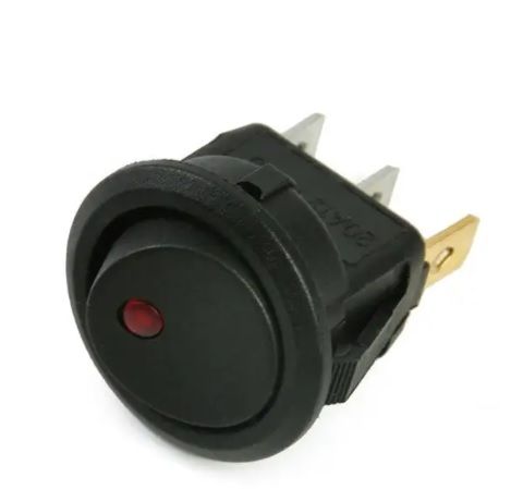 SPST 12V Round Dot Lighted Rocker Switch Toggle KCD1-Red